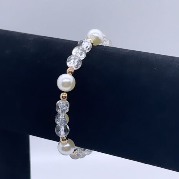 NWT Wool + Pepper Co. Clear Glass Bracelet - Picture 6 of 6